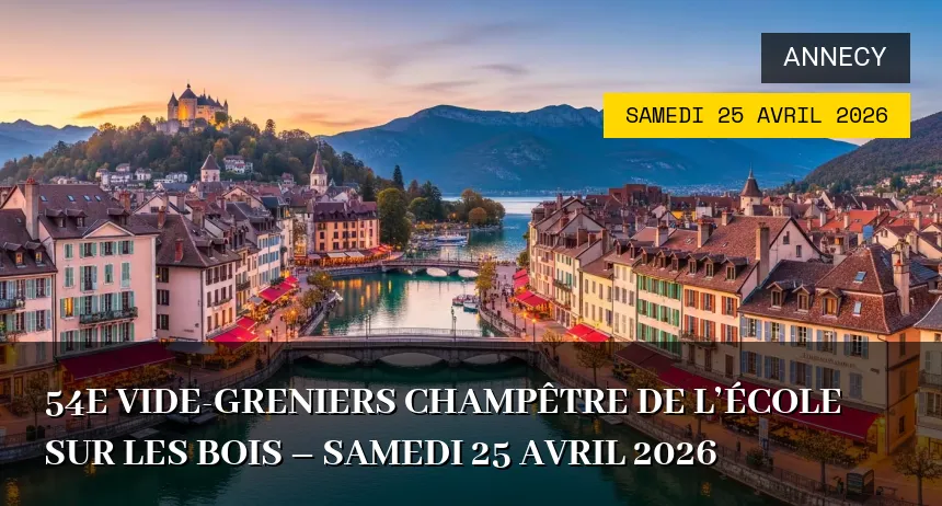 Affiche de l'événement : 54e Vide-greniers Champêtre de l&rsquo;École Sur les Bois – Samedi 25 Avril 2026