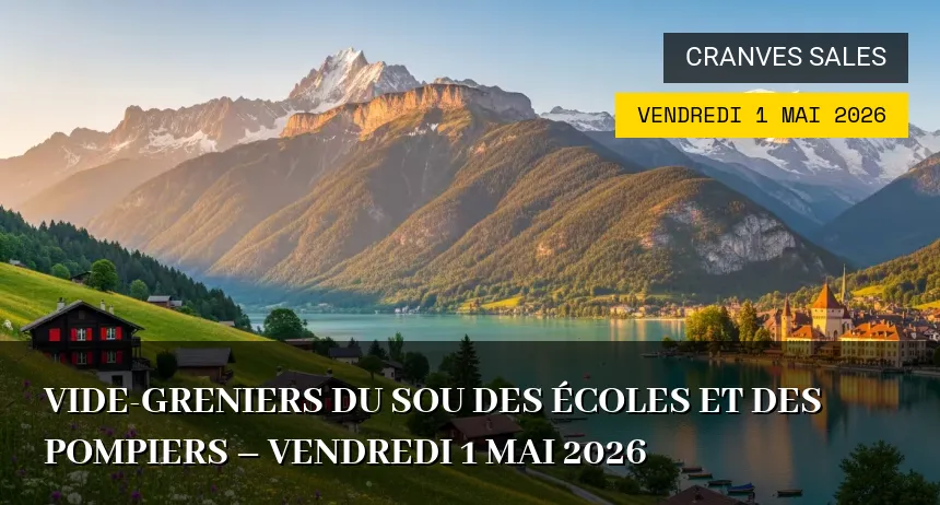 Affiche de l'événement : Vide-greniers du Sou des Écoles et des Pompiers – Vendredi 1 Mai 2026