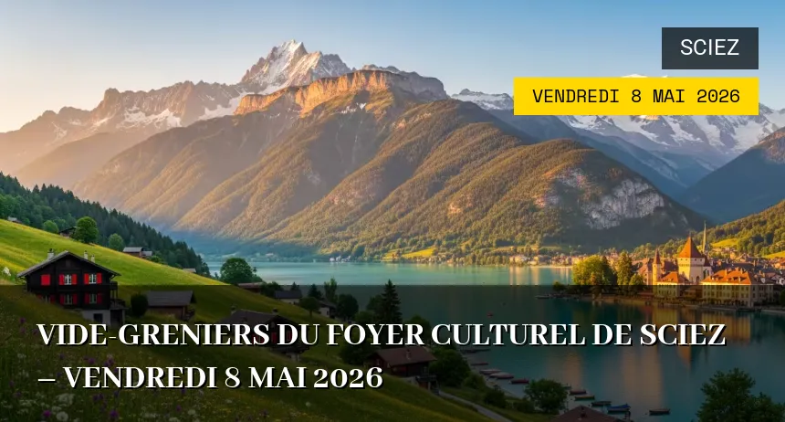 Affiche de l'événement : Vide-greniers du Foyer Culturel de Sciez – Vendredi 8 Mai 2026