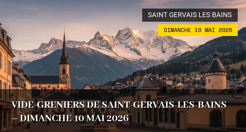 Affiche de l'événement : Vide-greniers de Saint-Gervais-les-Bains – Dimanche 10 Mai 2026