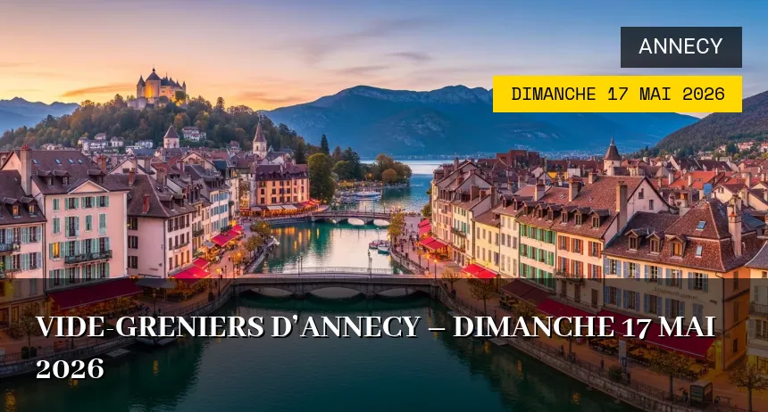 Affiche de l'événement : Vide-greniers d&rsquo;Annecy – Dimanche 17 Mai 2026