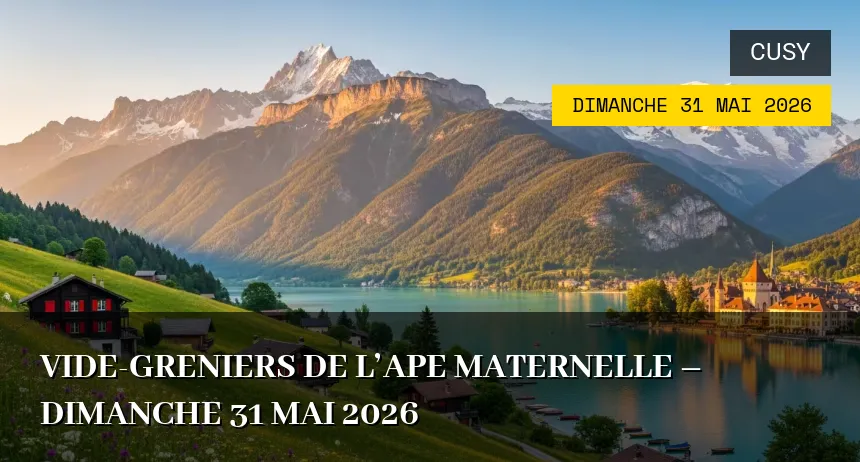 Affiche de l'événement : Vide-greniers de l&rsquo;APE Maternelle – Dimanche 31 Mai 2026