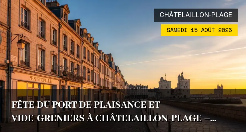 Affiche de l'événement : Fête du Port de Plaisance et Vide-Greniers à Châtelaillon-Plage – Samedi 15 Août 2026