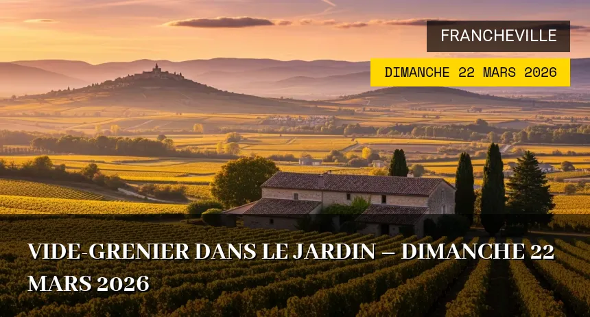 Affiche de l'événement : Vide-grenier dans le jardin – Dimanche 22 Mars 2026
