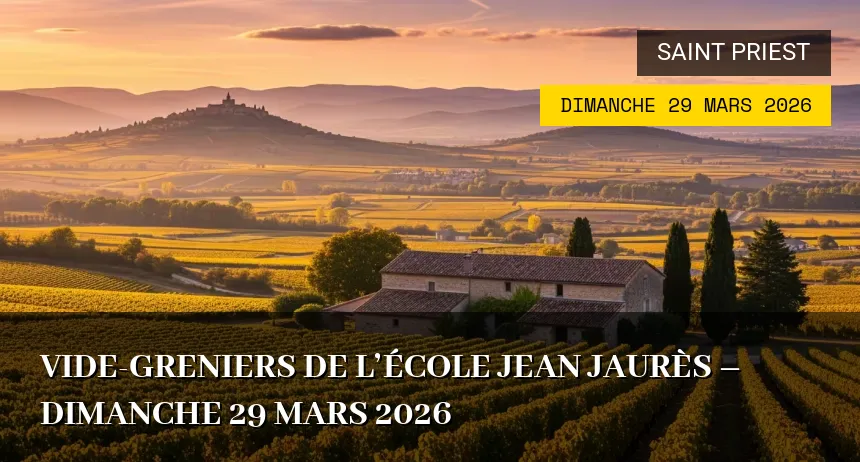 Affiche de l'événement : Vide-greniers de l&rsquo;École Jean Jaurès – Dimanche 29 Mars 2026