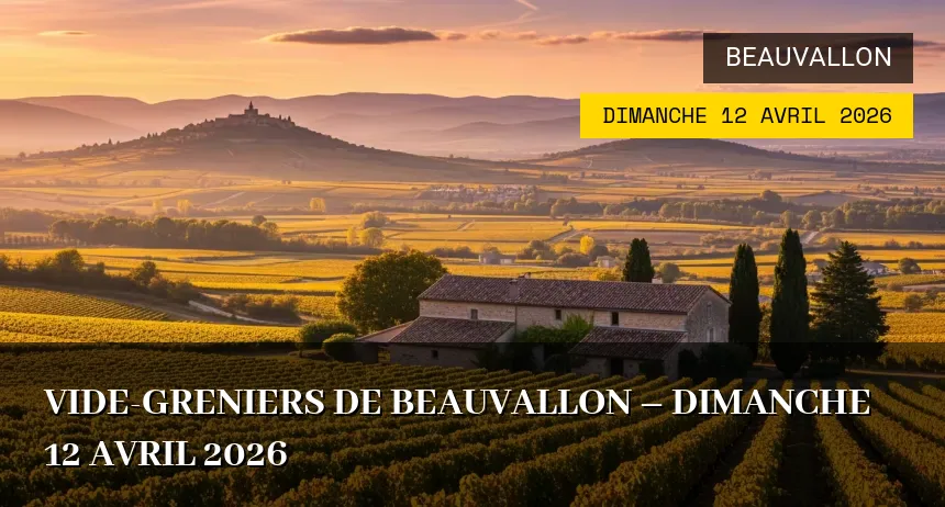 Affiche de l'événement : Vide-greniers de Beauvallon – Dimanche 12 Avril 2026