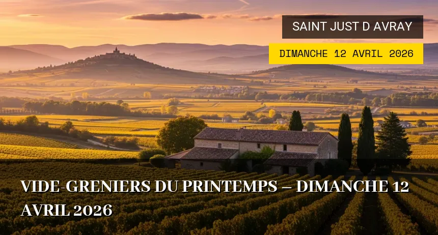 Affiche de l'événement : Vide-greniers du Printemps – Dimanche 12 Avril 2026