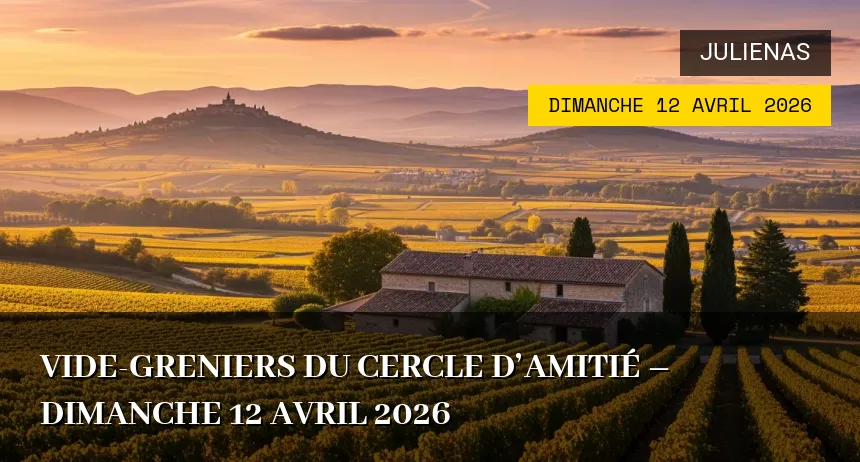 Affiche de l'événement : Vide-greniers du Cercle d&rsquo;Amitié – Dimanche 12 Avril 2026