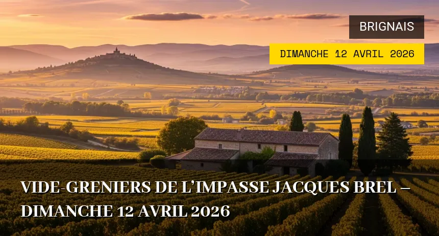 Affiche de l'événement : Vide-greniers de l&rsquo;Impasse Jacques Brel – Dimanche 12 Avril 2026