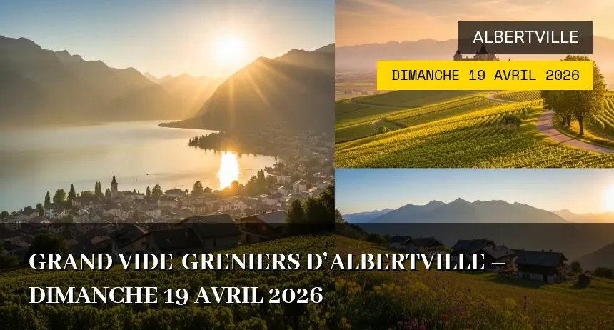 Affiche de l'événement : Grand Vide-greniers d&rsquo;Albertville – Dimanche 19 Avril 2026