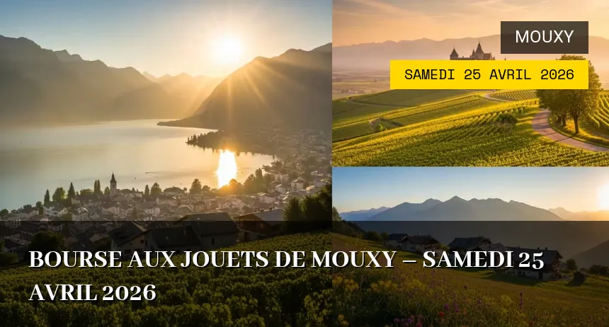 Affiche de l'événement : Bourse aux jouets de Mouxy – Samedi 25 Avril 2026