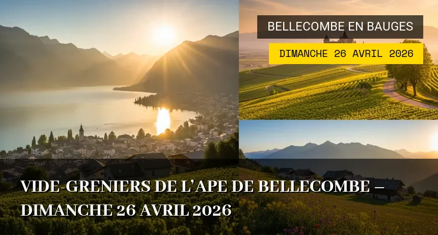 Affiche de l'événement : Vide-greniers de l&rsquo;APE de Bellecombe – Dimanche 26 Avril 2026