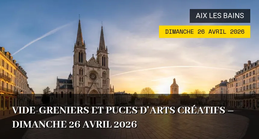 Affiche de l'événement : Vide-greniers et Puces d&rsquo;Arts Créatifs – Dimanche 26 Avril 2026