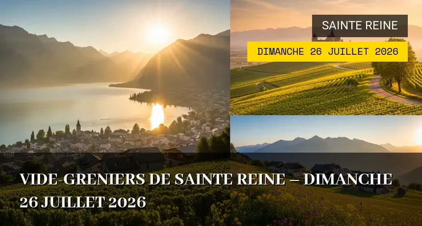 Affiche de l'événement : Vide-greniers de Sainte Reine – Dimanche 26 Juillet 2026