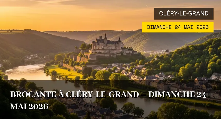 Affiche de l'événement : Brocante à Cléry-Le-Grand – Dimanche 24 Mai 2026