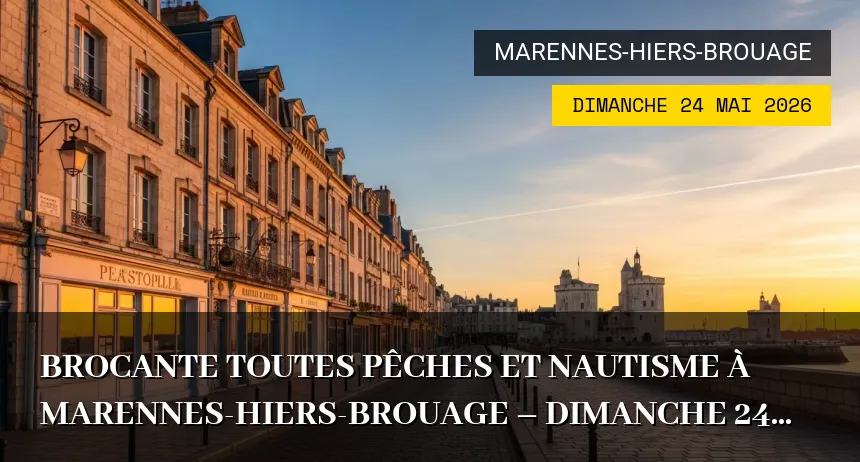 Affiche de l'événement : Brocante Toutes Pêches et Nautisme à Marennes-Hiers-Brouage – Dimanche 24 Mai 2026