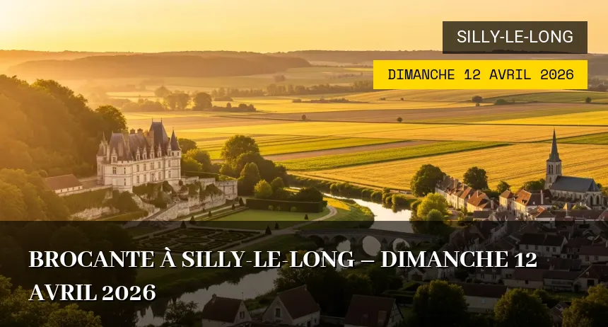 Affiche de l'événement : Brocante à Silly-le-Long – Dimanche 12 Avril 2026