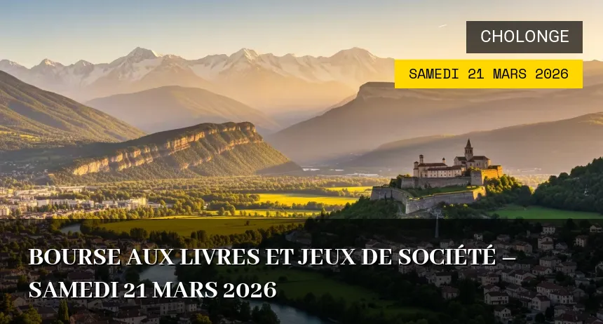 Affiche de l'événement : Bourse aux Livres et Jeux de Société – Samedi 21 Mars 2026
