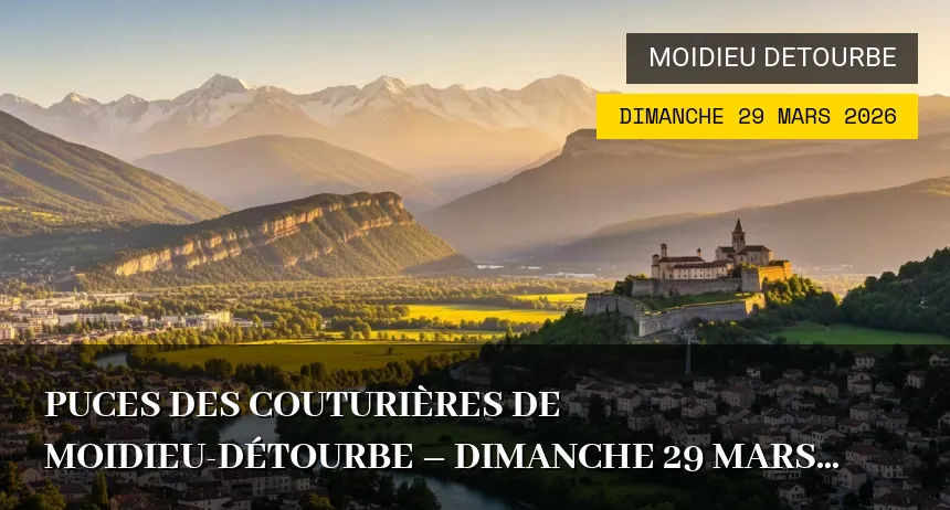 Affiche de l'événement : Puces des Couturières de Moidieu-Détourbe – Dimanche 29 Mars 2026