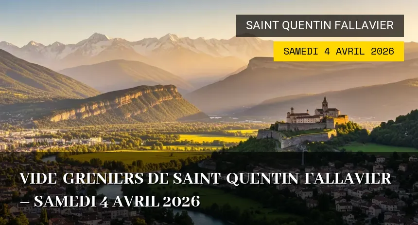 Affiche de l'événement : Vide-greniers de Saint-Quentin-Fallavier – Samedi 4 Avril 2026