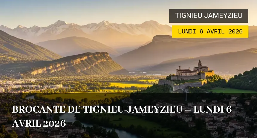 Affiche de l'événement : Brocante de Tignieu-Jameyzieu – Lundi 6 Avril 2026