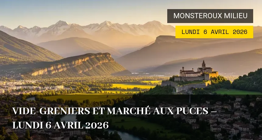 Affiche de l'événement : Vide-greniers et Marché aux Puces – Lundi 6 Avril 2026