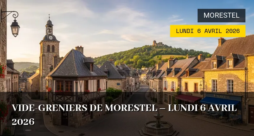 Affiche de l'événement : Vide-greniers de Morestel – Lundi 6 Avril 2026