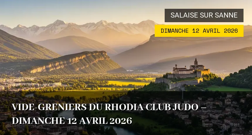 Affiche de l'événement : Vide-greniers du Rhodia Club Judo – Dimanche 12 Avril 2026