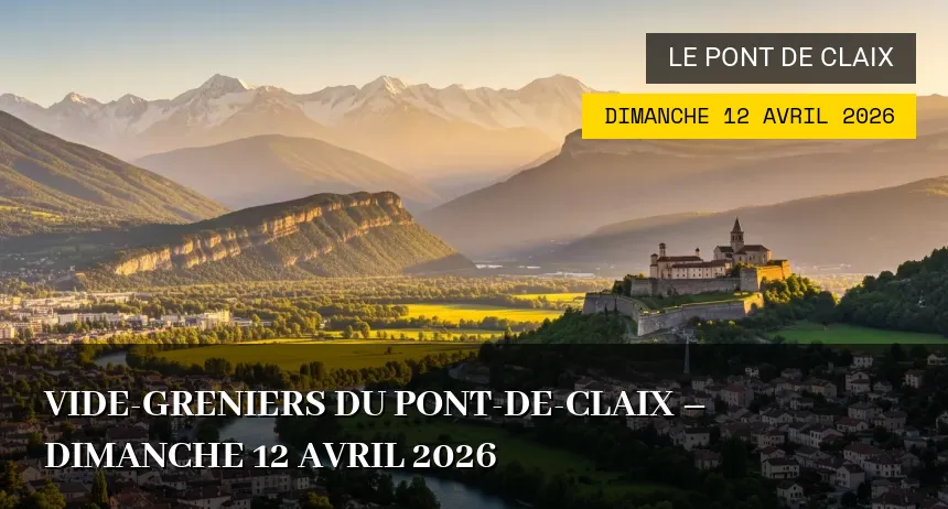 Affiche de l'événement : Vide-greniers du Pont-de-Claix – Dimanche 12 Avril 2026