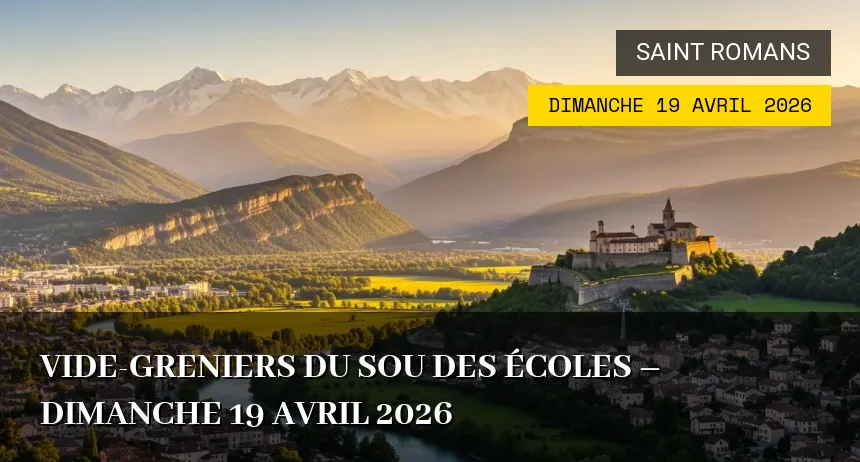 Affiche de l'événement : Vide-greniers du Sou des Écoles – Dimanche 19 Avril 2026