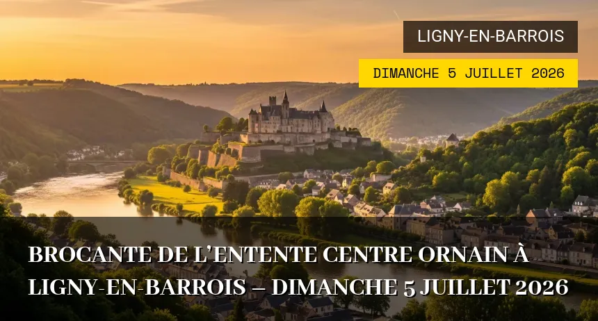 Affiche de l'événement : Brocante de l&rsquo;Entente Centre Ornain à Ligny-en-Barrois – Dimanche 5 Juillet 2026