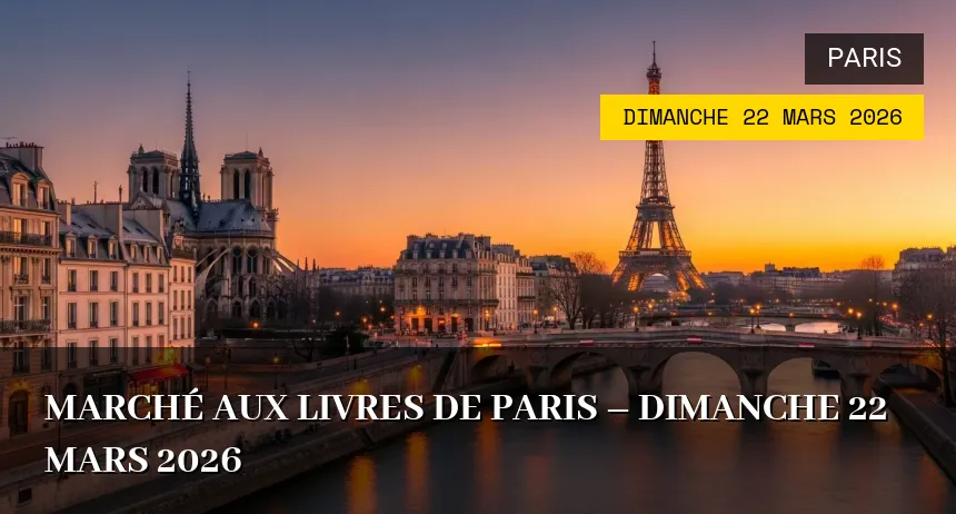 Affiche de l'événement : Marché aux Livres de Paris – Dimanche 22 Mars 2026