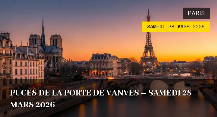 Affiche de l'événement : Puces de la Porte de Vanves – Samedi 28 Mars 2026