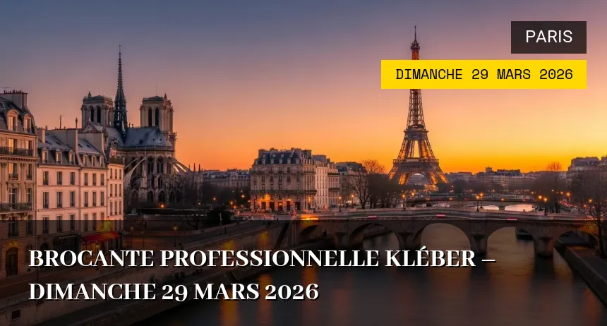 Affiche de l'événement : Brocante Professionnelle Kléber – Dimanche 29 Mars 2026