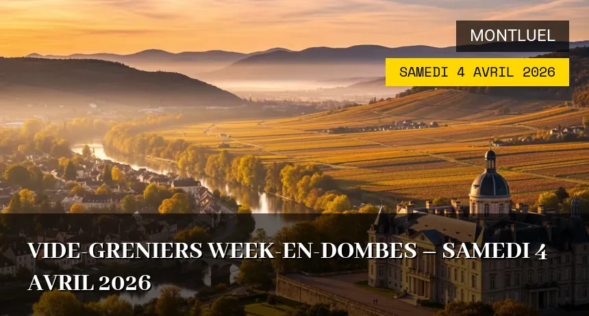 Affiche de l'événement : Vide-greniers Week-en-Dombes – Samedi 4 Avril 2026
