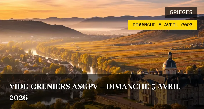Affiche de l'événement : Vide-greniers ASGPV – Dimanche 5 Avril 2026