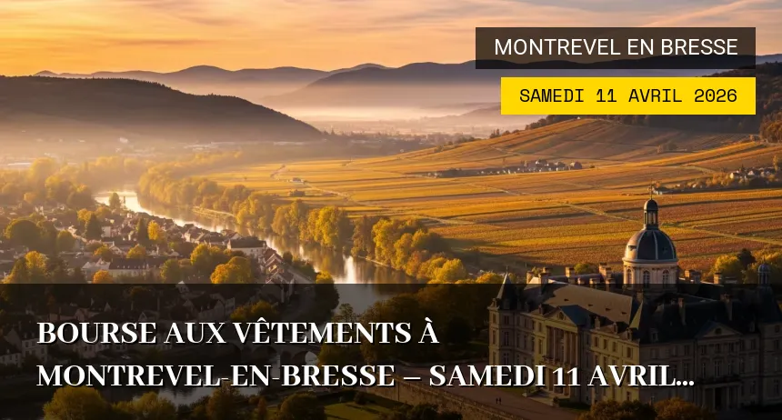 Affiche de l'événement : Bourse aux vêtements à Montrevel-en-Bresse – Samedi 11 Avril 2026