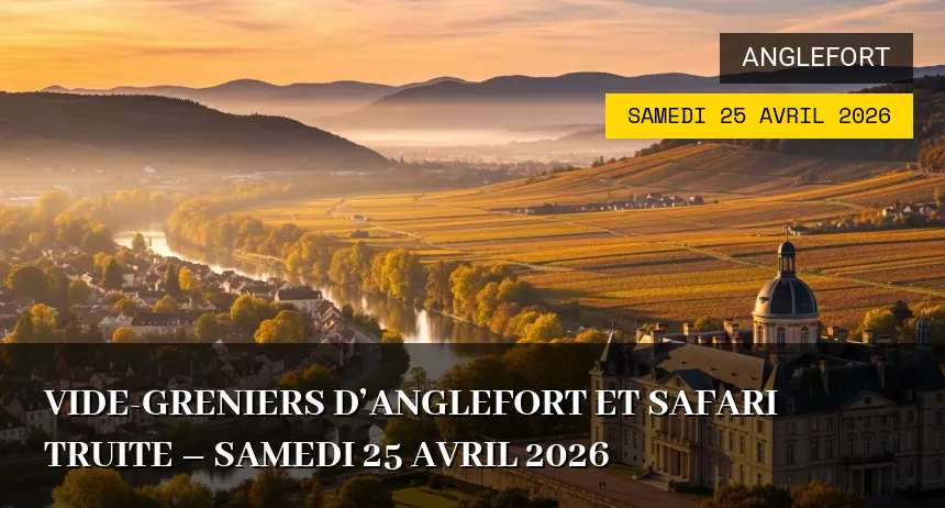Affiche de l'événement : Vide-greniers d&rsquo;Anglefort et Safari Truite – Samedi 25 Avril 2026