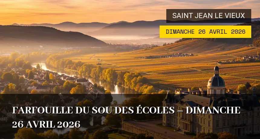 Affiche de l'événement : Farfouille du Sou des Écoles – Dimanche 26 Avril 2026