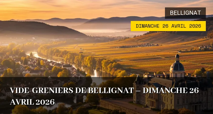 Affiche de l'événement : Vide-greniers de Bellignat – Dimanche 26 Avril 2026