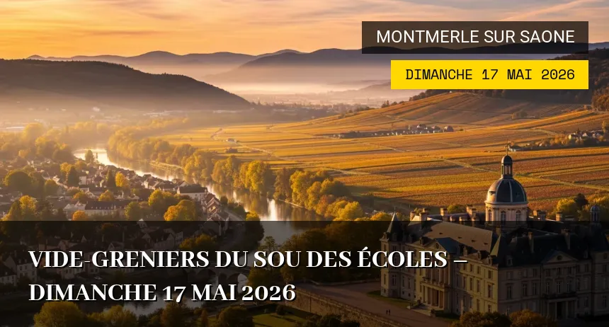 Affiche de l'événement : Vide-greniers du Sou des écoles – Dimanche 17 Mai 2026