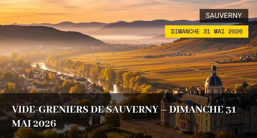Affiche de l'événement : Vide-greniers de Sauverny – Dimanche 31 Mai 2026