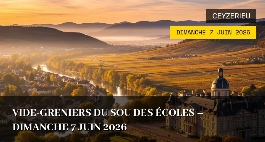 Affiche de l'événement : Vide-greniers du Sou des Écoles – Dimanche 7 Juin 2026