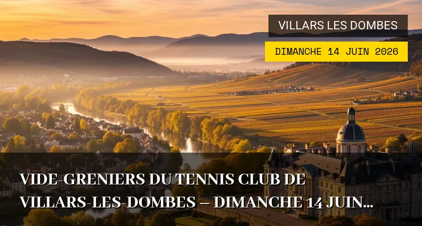 Affiche de l'événement : Vide-greniers du Tennis Club de Villars-les-Dombes – Dimanche 14 Juin 2026