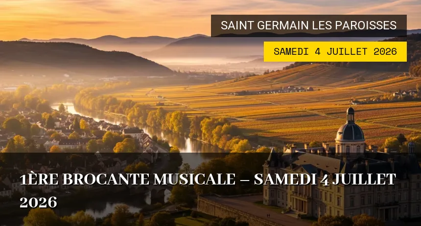 Affiche de l'événement : 1ère Brocante Musicale – Samedi 4 Juillet 2026