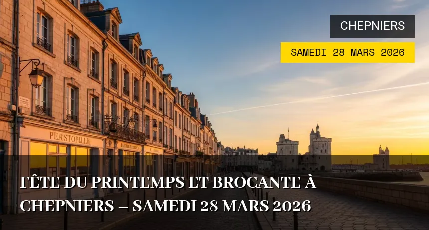 Affiche de l'événement : Fête du Printemps et Brocante à Chepniers – Samedi 28 Mars 2026