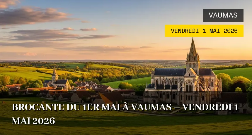 Affiche de l'événement : Brocante du 1er mai à Vaumas – Vendredi 1 Mai 2026