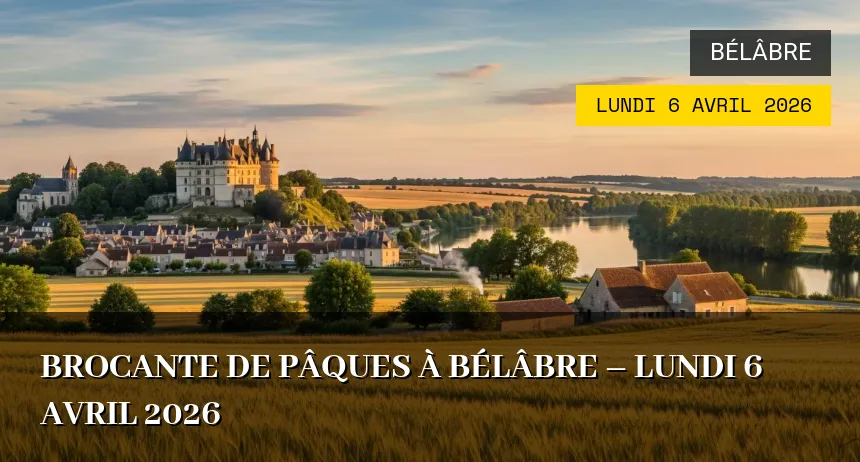 Affiche de l'événement : Brocante de Pâques à Bélâbre – Lundi 6 Avril 2026
