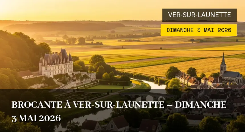 Affiche de l'événement : Brocante à Ver-sur-Launette – Dimanche 3 Mai 2026