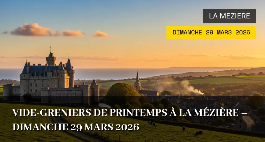 Affiche de l'événement : Vide-greniers de Printemps à La Mézière – Dimanche 29 Mars 2026